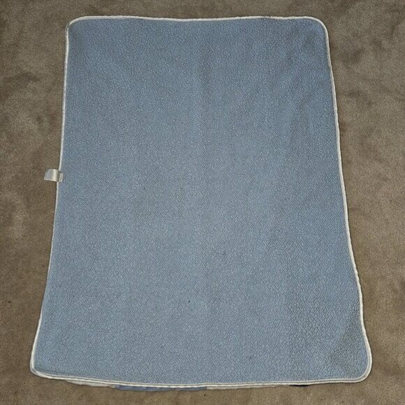 Just Born Patchwork Fleece Baby Blanket Blue Green Gray White Minky Dot 30x40 - Picture 6 of 6